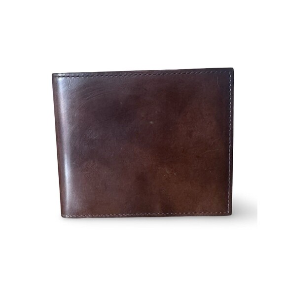 DUNHILL Bi-fold billing Club line brown mahogany green enamel leather Authentic - Picture 2 of 12